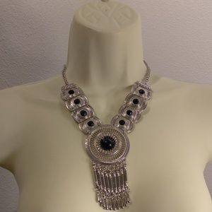 Silver and Black Necklace